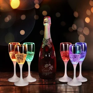 Glas för vin och champagne med LED-belysning